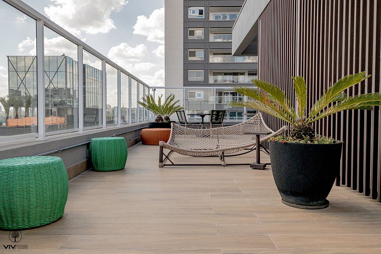 Palazzo • Metrô AACD • Piscina rooftop e vista