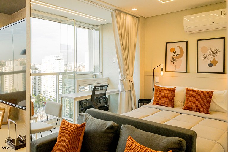 Palazzo Ibirapuera 21st Floor – Wi-Fi, AC, and Metro 5 Minut