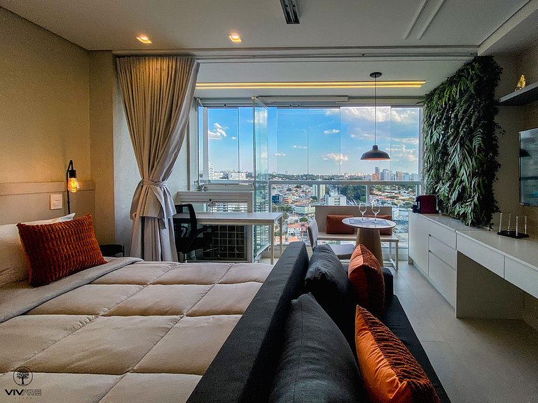 Palazzo Ibirapuera 21 º Andar Wi-Fi, Ar e Metrô a 5 Minutos