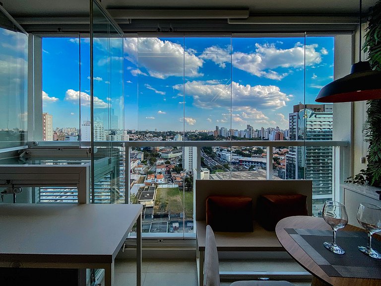 Palazzo Ibirapuera 21 º Andar Wi-Fi, Ar e Metrô a 5 Minutos