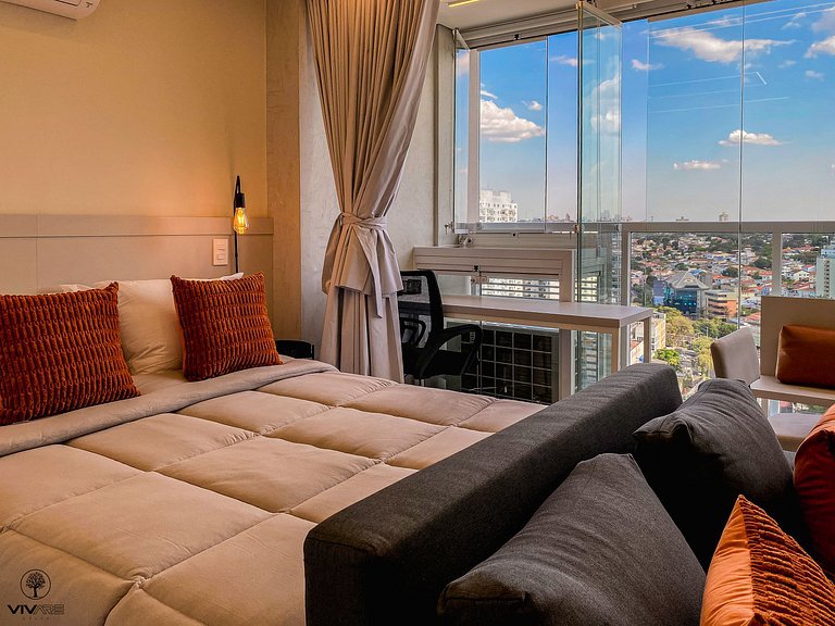 Palazzo Ibirapuera 21 º Andar Wi-Fi, Ar e Metrô a 5 Minutos