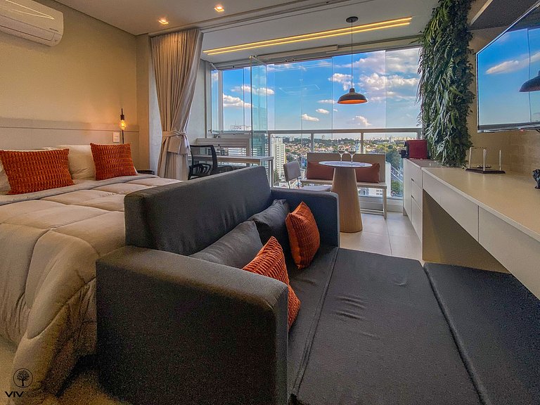 Palazzo Ibirapuera 21 º Andar Wi-Fi, Ar e Metrô a 5 Minutos