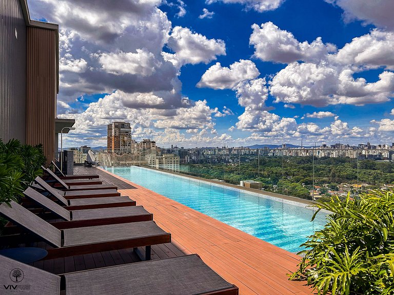 Studio Moema c/ Piscina Rooftop Metrô e Ibirapuera