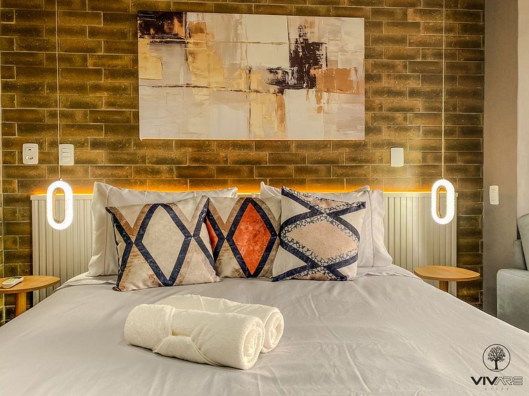 Saphir Studio Moderno com Varanda, Wi-Fi Rápido e Conforto
