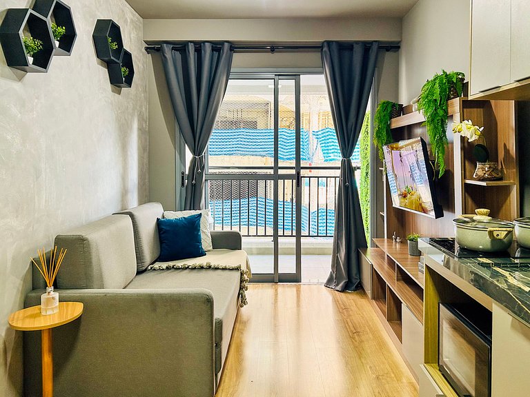 Horizons Apt with Balcony in Moema | Near Metro & Mall