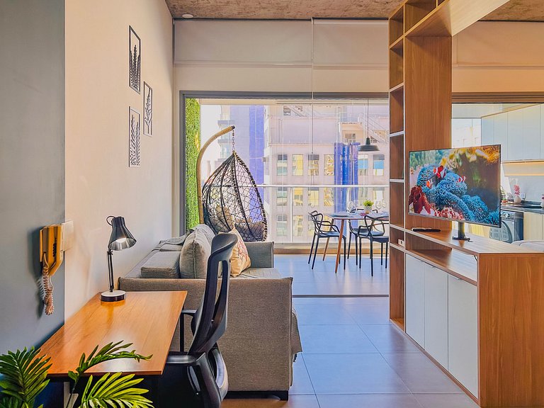 Icon Moema – Cama Queen e Vaga | 450m do Metrô