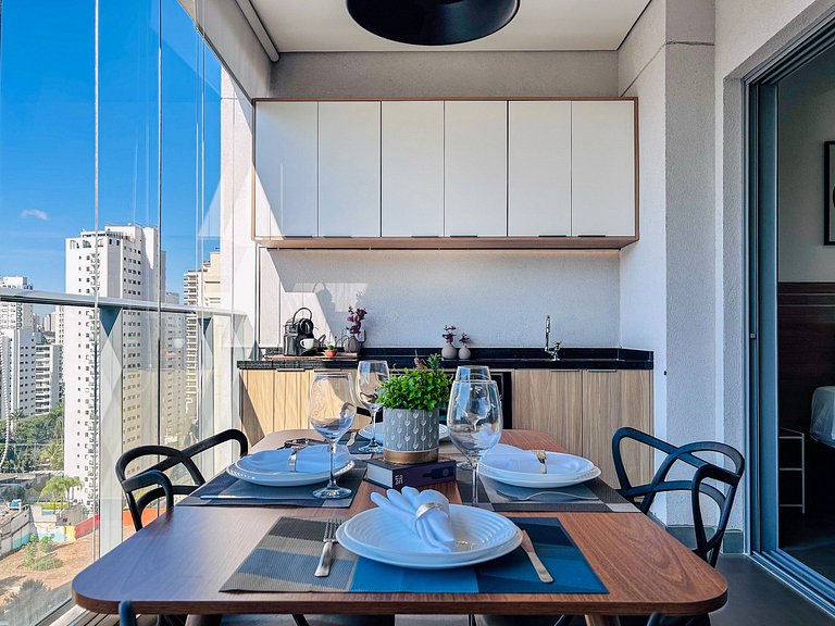 Icon Moema – Cama Queen e Vaga | 450m do Metrô