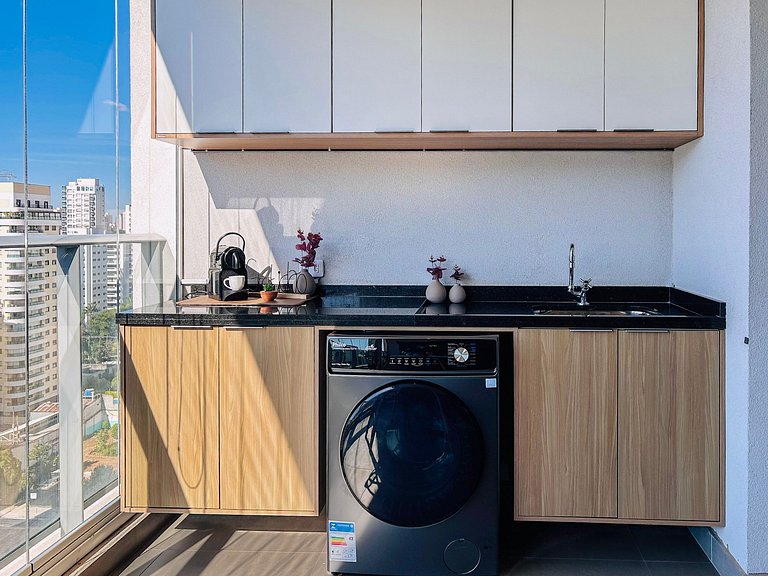 Icon Moema – Cama Queen e Vaga | 450m do Metrô