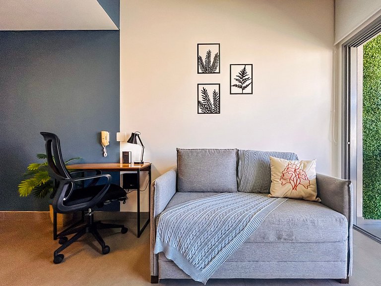 Icon Moema – Cama Queen e Vaga | 450m do Metrô