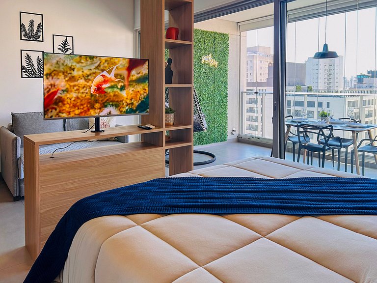 Icon Moema – Cama Queen e Vaga | 450m do Metrô