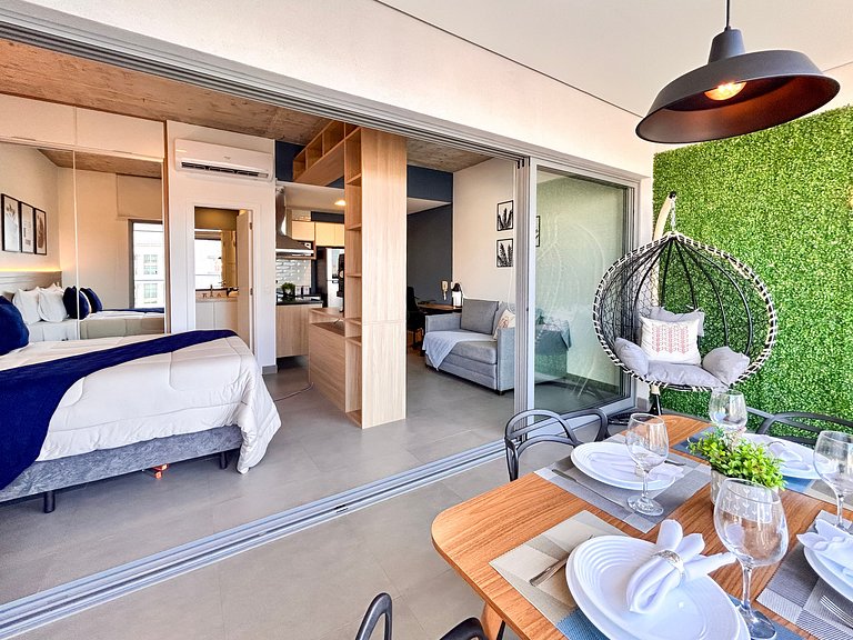 Icon Moema – Cama Queen e Vaga | 450m do Metrô