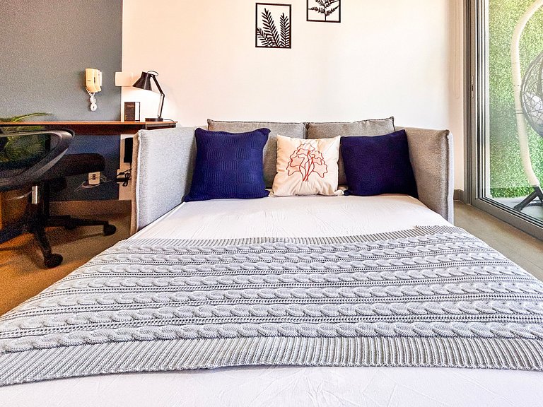 Icon Moema – Cama Queen e Vaga | 450m do Metrô