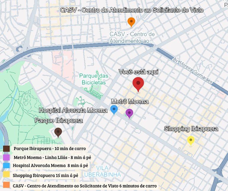 Icon Moema – Cama Queen e Vaga | 450m do Metrô