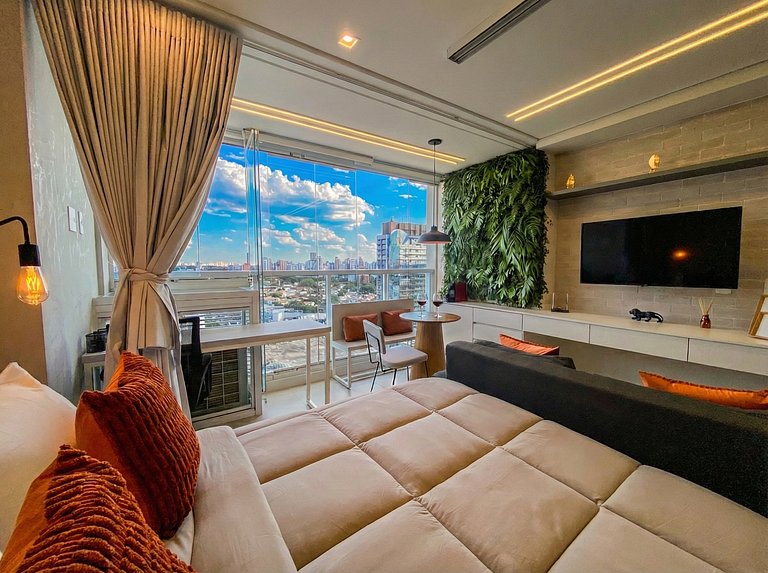 Palazzo Ibirapuera 21st Floor – Wi-Fi, AC, and Metro 5 Minut