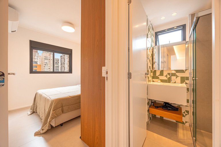 Refuge Vila Olímpia two-bedroom with pool Wi-Fi