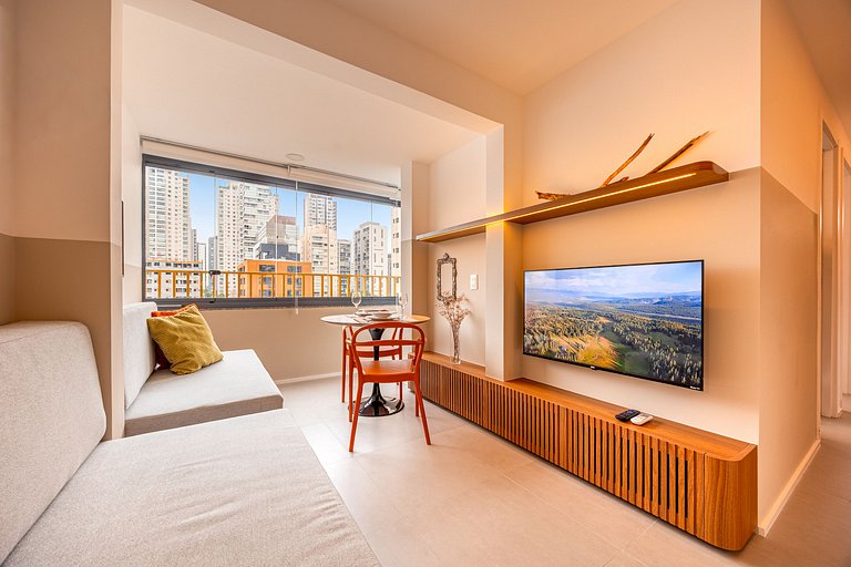 Refuge Vila Olímpia two-bedroom with pool Wi-Fi