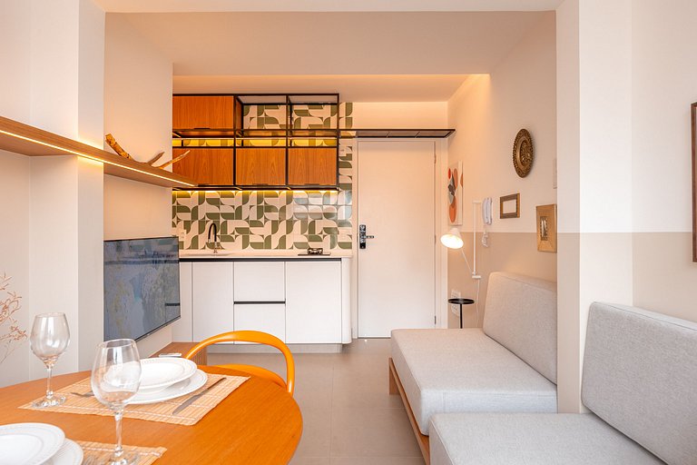 Refuge Vila Olímpia two-bedroom with pool Wi-Fi