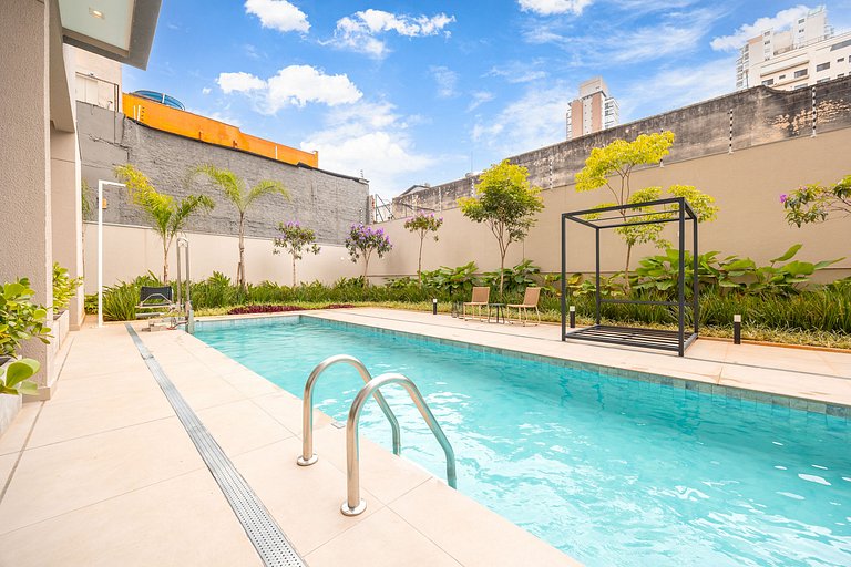 Refuge Vila Olímpia two-bedroom with pool Wi-Fi