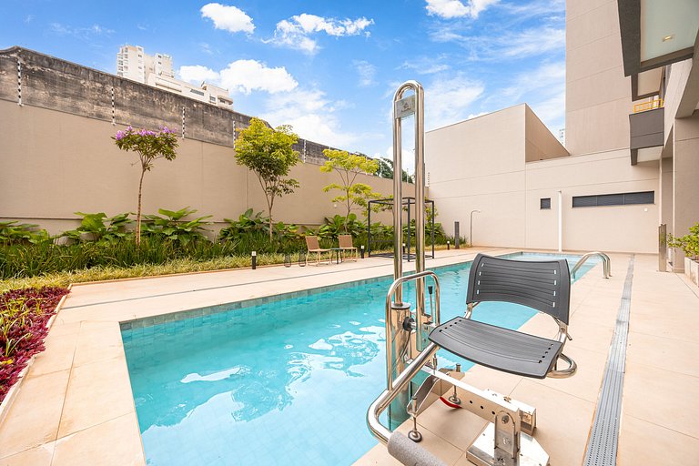 Refuge Vila Olímpia two-bedroom with pool Wi-Fi