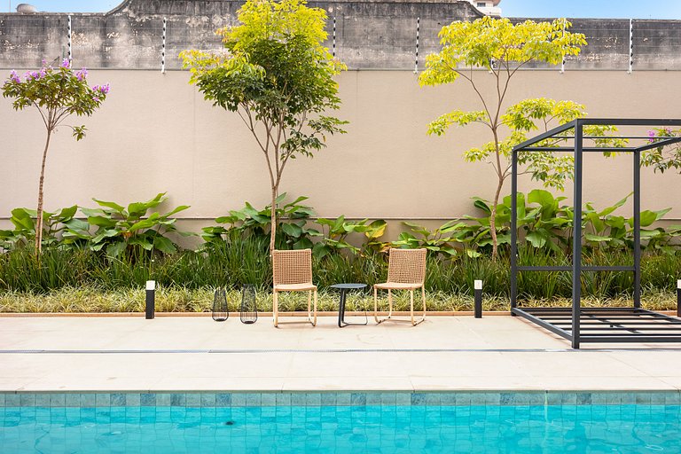 Refuge Vila Olímpia two-bedroom with pool Wi-Fi